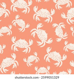 Cute crab Seamless Pattern Background. Crab illustration pattern. Crab background. Perfect for fabrics, textile, wallpaper, and decor. SSTKbackgrounds