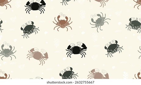 Cute crab Seamless Pattern Background. Crab illustration pattern. Crab, childish background. Perfect for fabrics, textile, wallpaper, and decor. SSTKbackgrounds