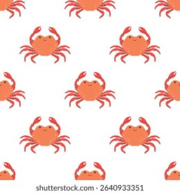 cute crab seamless pattern, childish background perfect for fabric, textile, wallpaper and decor