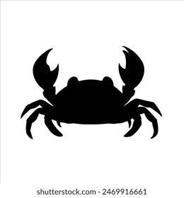 Cute crab silhouette isolated on white background. Cute crab icon vector illustration design.