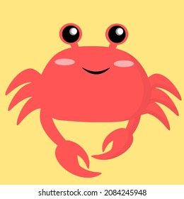 Cute crab simple vector art