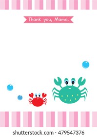 cute crab thank you mama card