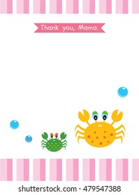 cute crab thank you mama card