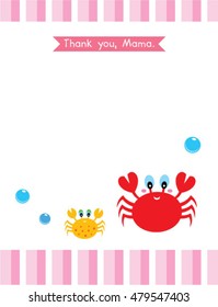cute crab thank you mama card