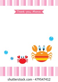 cute crab thank you mama card