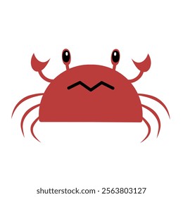 cute crab vector, cartoon crab face, drawing crab face easy and simple full color isolated