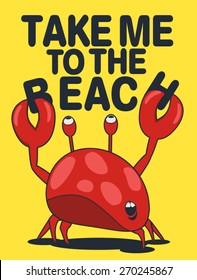 cute crab vector design for tee