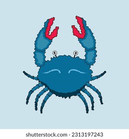 Cute Crab Vector flat illustration