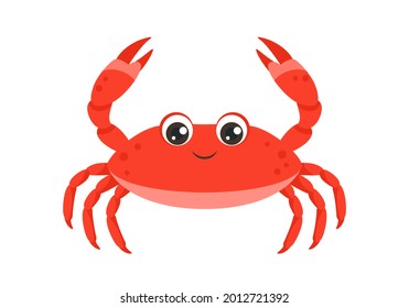 Cute crab vector icon. Cartoon simple illustration of marine life.