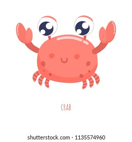 Cute crab vector illustration.