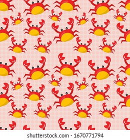 fondo de ilustración del vector del cangrejo lindo 