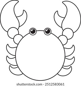 Cute Crab Vector Illustration for Coloring Book