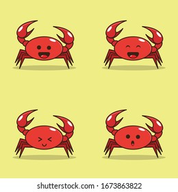 cute crab vector illustration design character