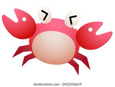 Cute Crab Vector illustration. Funny cartoon crab