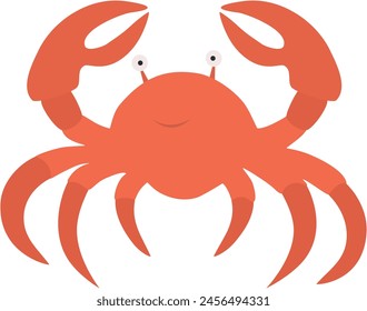 Cute crab vector. Sea creature. Underwater character 