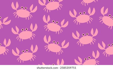 Cute crabs pattern background vector design