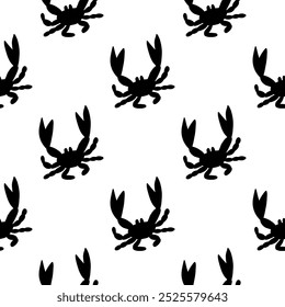 Lindo cangrejos sin patrón. Diseño de productos infantiles, papel de regalo, Fondo de pantalla infantil. Ilustración vectorial.