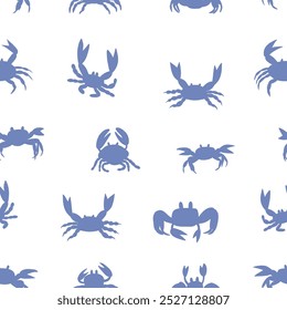 caranguejos bonitos padrão sem costura. Design de produtos para crianças, papel de embrulho, papel de parede para crianças. Ilustração vetorial.
