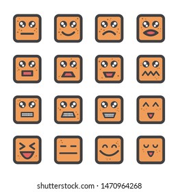 Cute cracker face emoji with freckle icon, vector and illustration