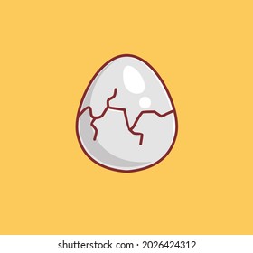 cute cracking eggshell, ready to hatch. Animal cartoon Isolated Flat Style Sticker Web Design Icon illustration Premium Vector Logo mascot character