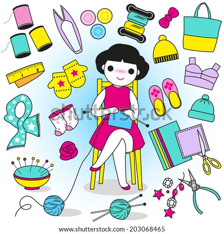 cute crafter her tools