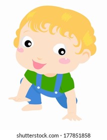 cute crawling baby