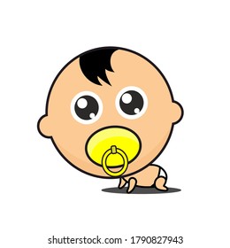cute crawling baby vector design. Best choice for invitations, printing, blog background, paper crafts, stickers