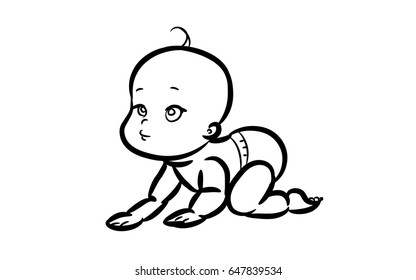 Crawling Baby Stock Vectors, Images & Vector Art | Shutterstock