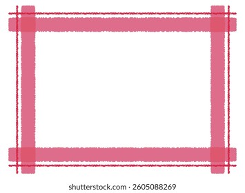 Cute crayon-style cross line frame