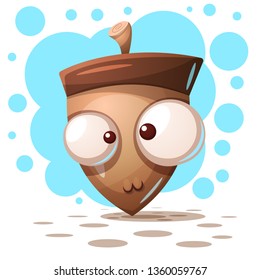 Cute, crazy nuts - cartoon illustration. Vector eps 10