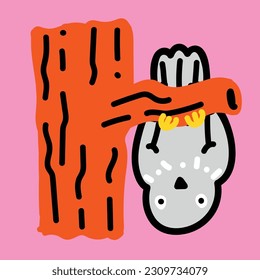 Cute Crazy Owl Vector Illustration Icon