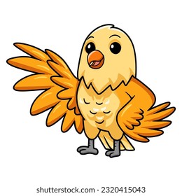 Cute creamino lovebird cartoon waving hand