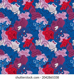 Cute creative abstract pattern with wave shapes and wave lines