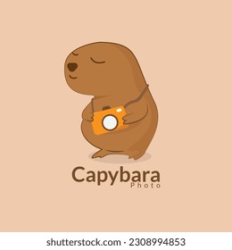 Cute and Creative Capybara Logo Designs for Your Business. suitable for digital photo company