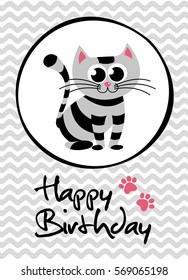  Cute creative cards templates with Happy birthday theme design. Hand Drawn card for birthday, anniversary, party invitations, scrapbooking. Vector illustration