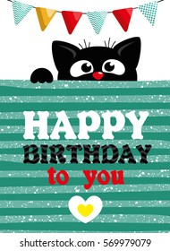 Cute creative cards templates with Happy birthday theme design. Hand Drawn card for birthday, anniversary, party invitations, scrapbooking. Vector illustration