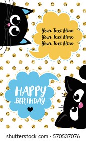 Cute creative cards templates with Happy birthday theme design. Hand Drawn card for birthday, anniversary, party invitations, scrapbooking. Vector illustration