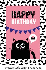 Cute creative cards templates with Happy birthday theme design. Hand Drawn card for birthday, anniversary, party invitations, scrapbooking. Vector illustration