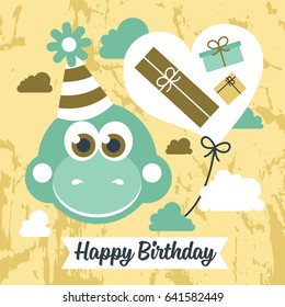 Cute creative cards templates with Happy birthday theme design. Hand Drawn card for birthday, anniversary, party invitations, scrapbooking. Vector illustration