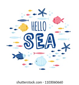 cute creative cards templates with ocean theme design.