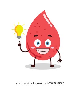 cute creative expression of blood with shiny lamp cartoon character