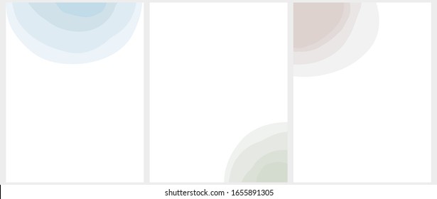 Cute Creative Geometric Vector Layouts. Blue, Brown and Green Waves Isolated on a White Background. Simple Abstract Vector Prints Ideal for Layout, Cover. Modern Prints with no Text.