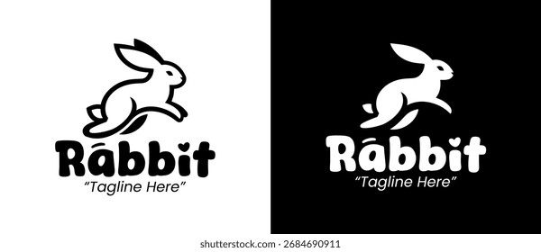 Logo lindo y creativo del conejo para la marca personal