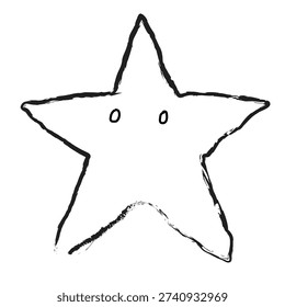 Cute creative star, blok. One icon, isolated on white background. Flat vector design. Cartoon. Environment, childrens drawing.