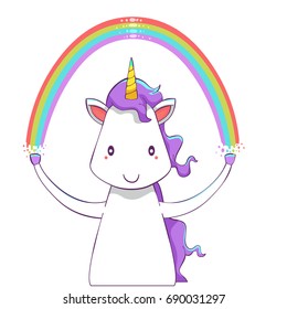 Cute creative Unicorn cartoon design. Vector illustration