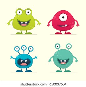 Cute Creature Set - vector illustration 