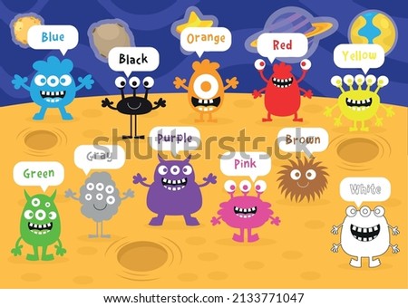 Cute creatures poster on colors