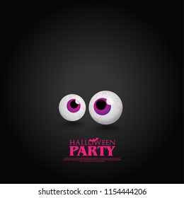 Cute and Creepy Eyes for Halloween Layout, Cover. Minimalist Creative Design Concept. Stock Vector Illustration. Modern and Abstract Background