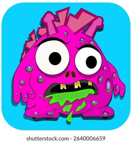 Cute and creepy germ and bacteria character icon set in cartoon style. Perfect for health, medical, kids' education, and hygiene-related content. Colorful, fun, and fully editable vector icons.