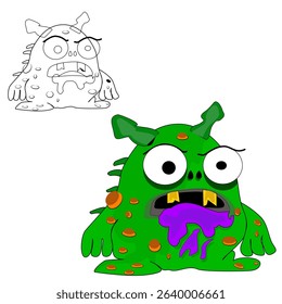Cute and creepy germ and bacteria character icon set in cartoon style. Perfect for health, medical, kids' education, and hygiene-related content. Colorful, fun, and fully editable vector icons.